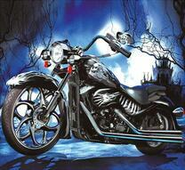 Мотоцикл Харлей в ночной пучине