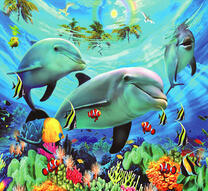 Подводный мир с дельфинами