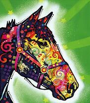 Лошадка в ярких рисунках