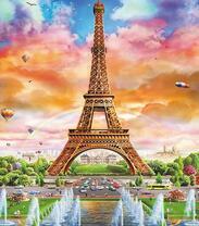 Радуга в небе за Эйфелевой башней