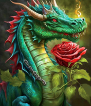 Дракон с розой