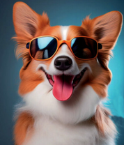 Модный пес в очках
