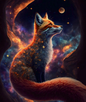 Лисица под лунным небом