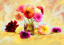 Георгины в стакане