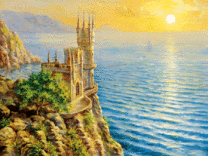 Ласточкино гнездо и рассвет над морем