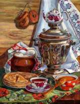 Деревенский натюрморт с самоваром