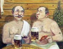 Кумовья в баньке