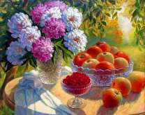 Яблоки и пионы