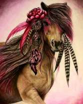 Лошадь с косичками