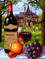 Вино и фрукты на даче