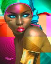 Африканская девушка в красочном платке