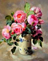 Стаканчик с букетиком роз