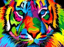 Грозный красивый тигр в стиле поп-арт