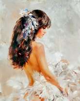 Девушка в белых перьях