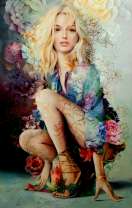 Девушка в летней одежде и цветах