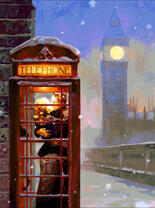 Романтический поцелуй в телефонной будке