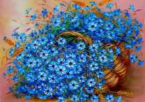 Полная корзина васильков