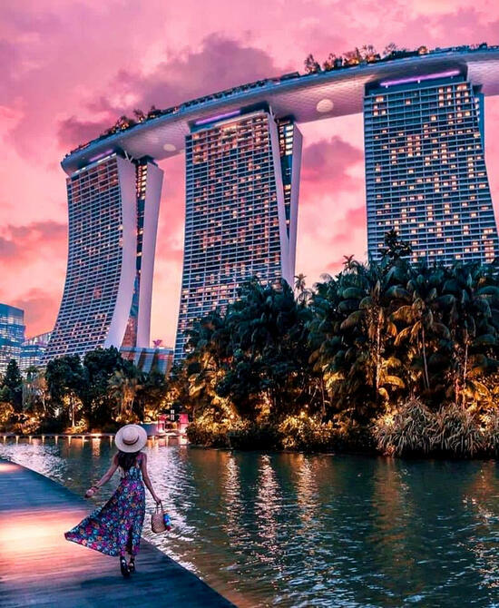 Картина по номерам 40x50 Прогулка по Сингапуру