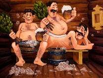 Мужики в бане