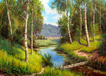 Мостик из бревен через лесной ручеек