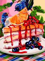 Тортик со смородиной и птички