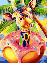 Веселый жираф и пончик