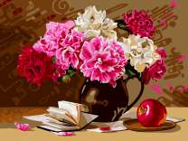 Пионы, яблоки и книга