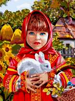 Русская девочка с кроликом