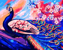 Павлин и цветущая сакура