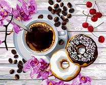 Утренний кофе и пончики