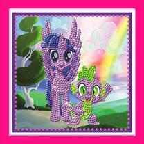 Поняшка и дракончик у радуги