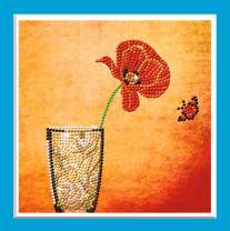 Мак в стакане и бабочка