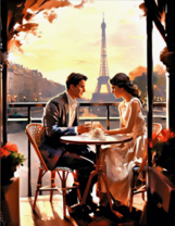 Алмазная вышивка «Свидание с видом на Эйфелеву башню»