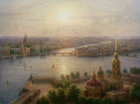 Картина по номерам Две картинки «Вид на Петропавловскую крепость»