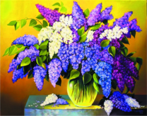 Пышный букет сирени на столе