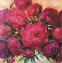 Букет бордовых пионов