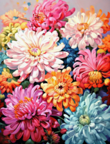 Красивые яркие разноцветные цветы