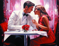 Пара на свидании в ресторане