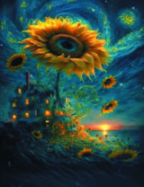 Фэнтези сюжет с подсолнухом