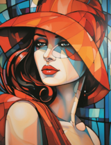 Женщина в красной шляпе