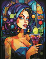 Витражный портрет девушки