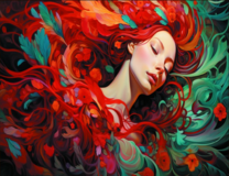 Стилизация красивой девушки в цветах