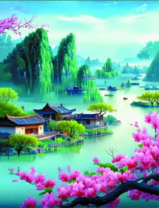 Красивый японский пейзаж