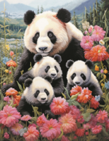 Алмазная вышивка «Счастливое семейство панд» в интернет-магазине в Москве Алмазная вышивка «Счастливое семейство панд»