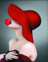 Девушка в яркой шляпе