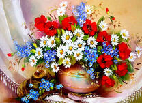 Огромный букет полевых цветов