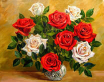 Красные и белые розы