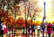 Парк с видом на Эйфелевую башню