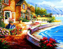 Домики на береговой линии