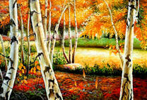 Березовая роща осенью